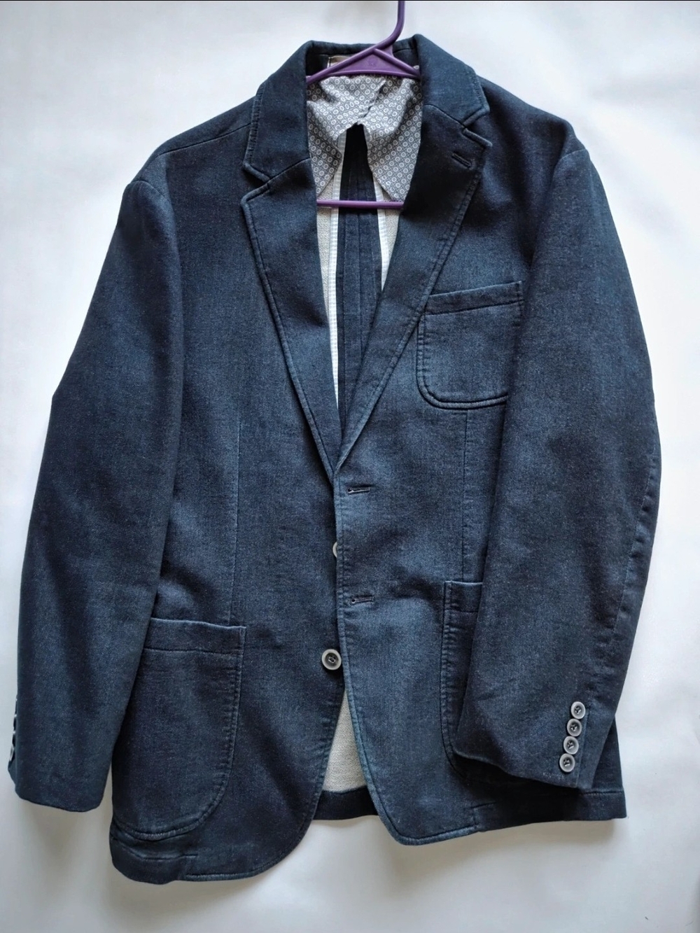 Joseph Abboud Men's Dark Blue Denim-Style Blazer